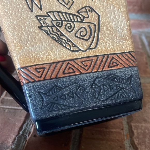 Laurel Burch Ganz Bella Casa Aztec Ceramic Stoneware Pitcher BC8140 - Picture 3 of 7